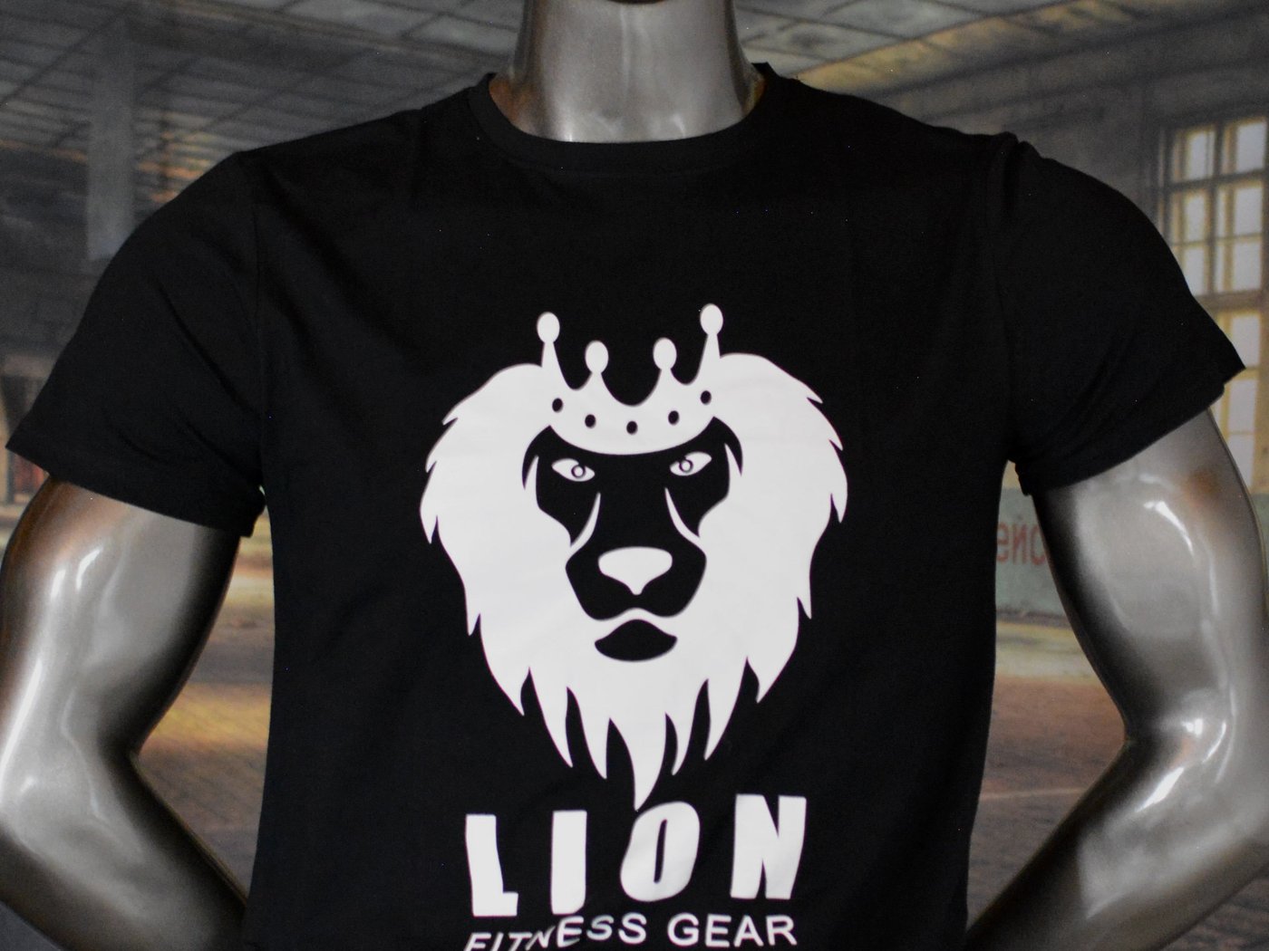 Lion Fitness Gear t-shirt with crowned lion crest