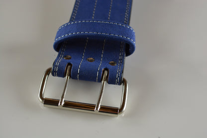 Leather Heavy Weightlifting Belt — Blue