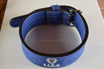 Leather Heavy Weightlifting Belt - Blue