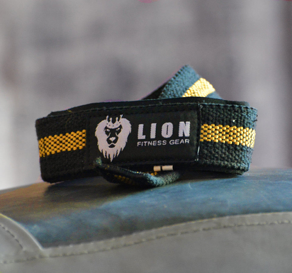 Lion Fitness Gear Lifting Straps - Black/Gold