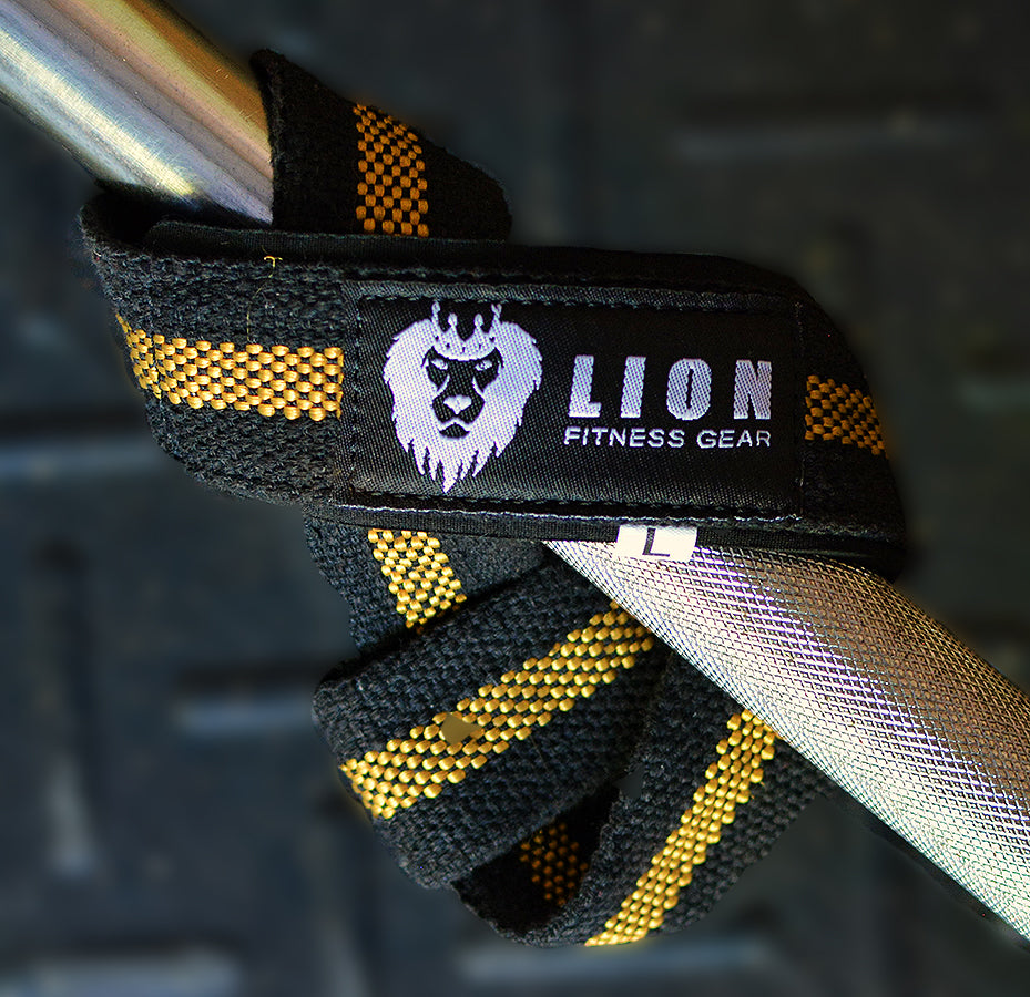 Lion Fitness Gear Lifting Straps - Black/Gold