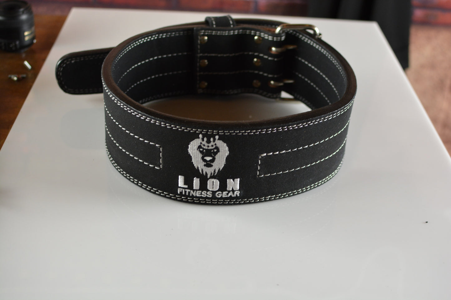 Leather Heavy Weightlifting Belt - Black