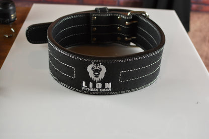 Leather Heavy Weightlifting Belt - Black