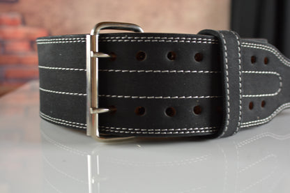 Leather Heavy Weightlifting Belt - Black